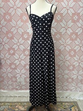 Vintage Body Exteriors Polka Dot Jumpsuit | 90s Strappy Back Sz XS